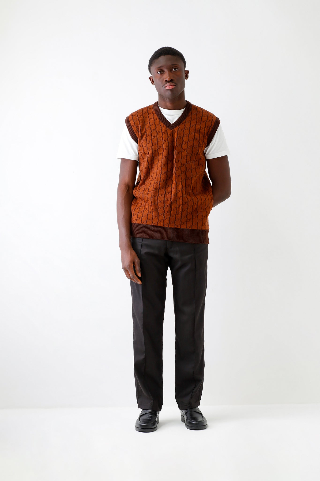 Randy Vest L'upio Diamond Jacquard Chestnut