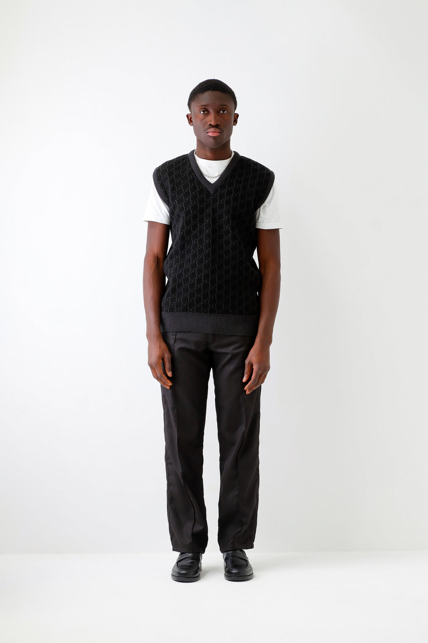 Randy Vest L'upio Diamond Jacquard Black