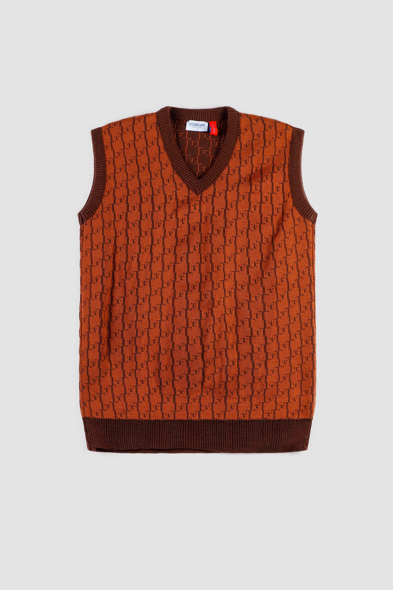 Randy Vest L'upio Diamond Jacquard Chestnut